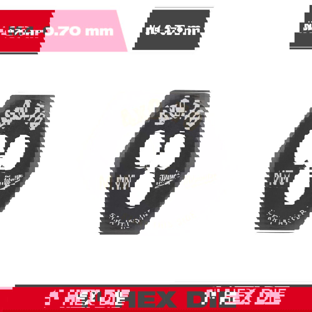 Hex Rethreading Dies; Thread Size (mm): M4x0.7 ; Material: Carbon Steel ; Thread Direction: Right Hand ; Thread Standard: Metric Coarse ; Series: Hex-LOK ; Hex Size (Decimal Inch): 1.0000